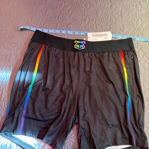 Nasty Pig Black Shorts with Rainbow Logo